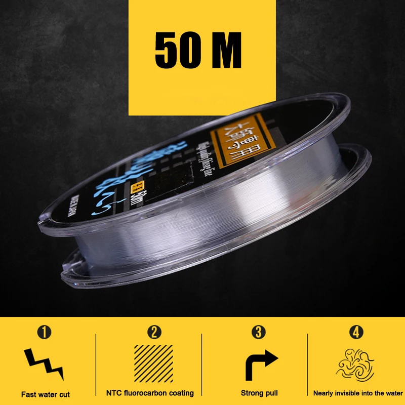

Hot 50m Nylon Fishing Line Tear Resistant Bass Carp Fish Fishing Accessories N66