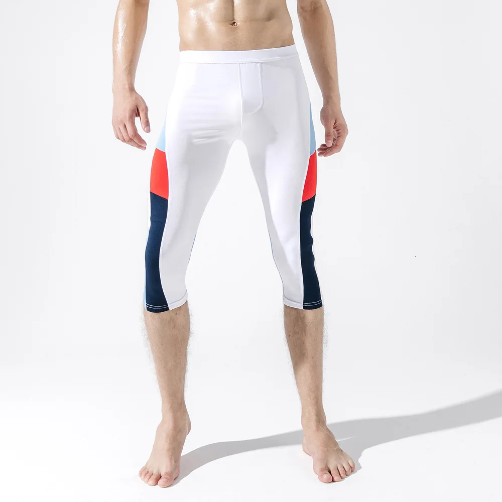 Sexy Patchwork Short Compression Pants Men Gym Sport Running Tights Mens Leggings Workout Exercise Training Male Leggins For Man | Спорт и