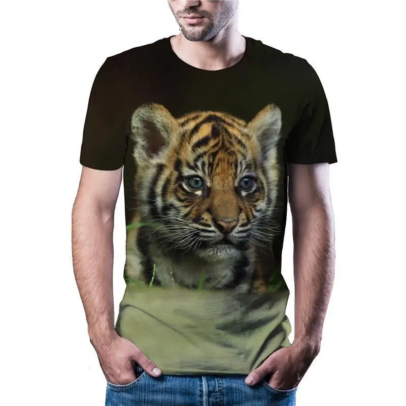 Новинка 2020 Лидер продаж футболка с головой тигра повседневная спортивная в стиле