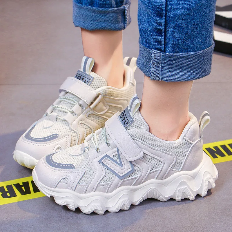 Детские кроссовки для мальчиков и девочек модная брендовая Повседневная дышащая