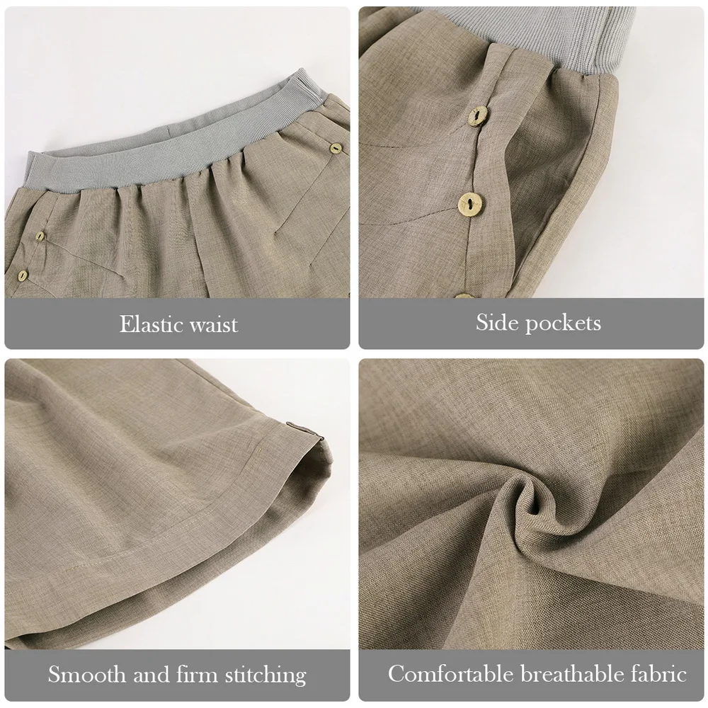 

2021 Summer Casual Cotton Linen Shorts Women Loose Wide Leg Pants High Waist Shorts Fashion Short Pants Streetwear Women Shorts