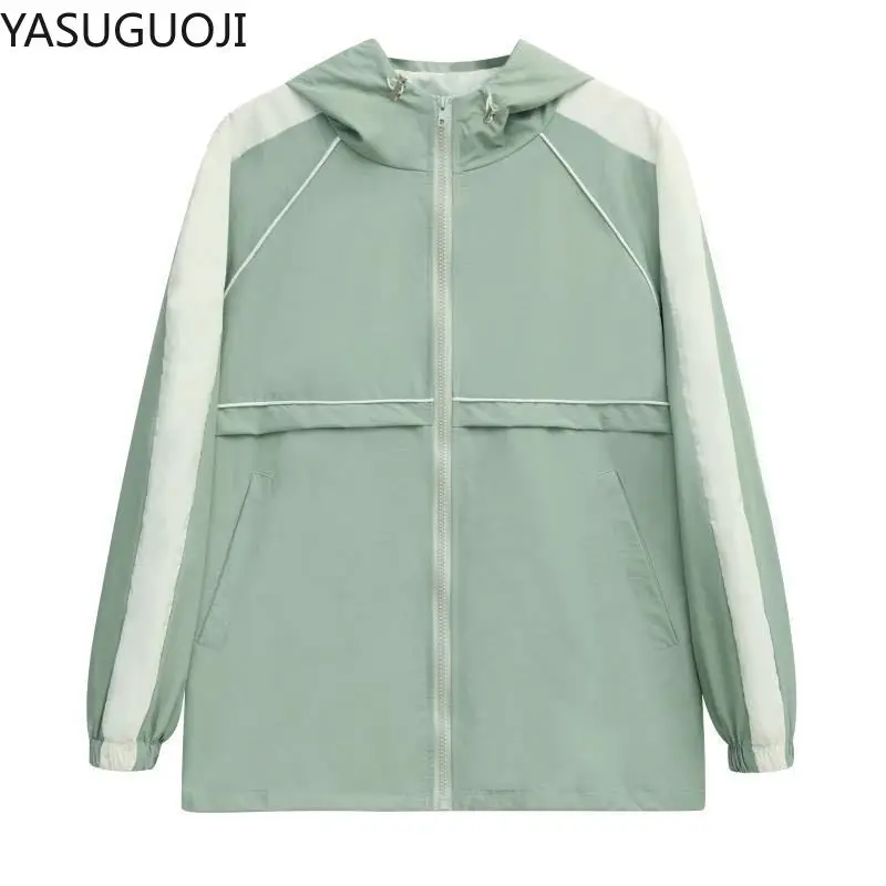 

YASUGUOJI Autumn Real Shot 2020 New Student Hooded Jacket Korean Loose Student Casual All-match Jacket Women's Clothing