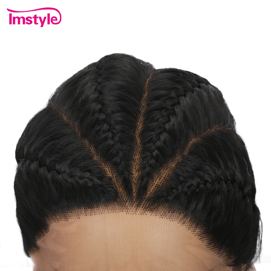 Плетеные парики Imstyle черные синтетические кружевные передние для черных женщин