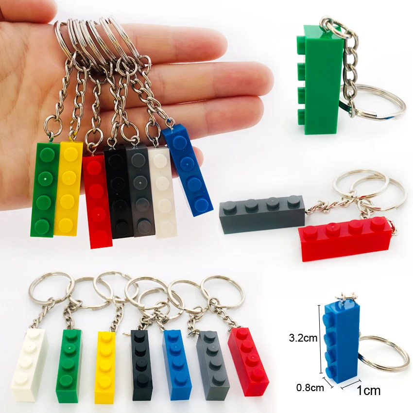 Brick 1x4--30pcs Умный кирпич 2x4 2x2 2x3 1x4 брелок строительный блок игрушка для детей рождественский подарок украшения для ключей смешанные цвета 30 шт./лот - Цвет: Brick 1x4--30pcs