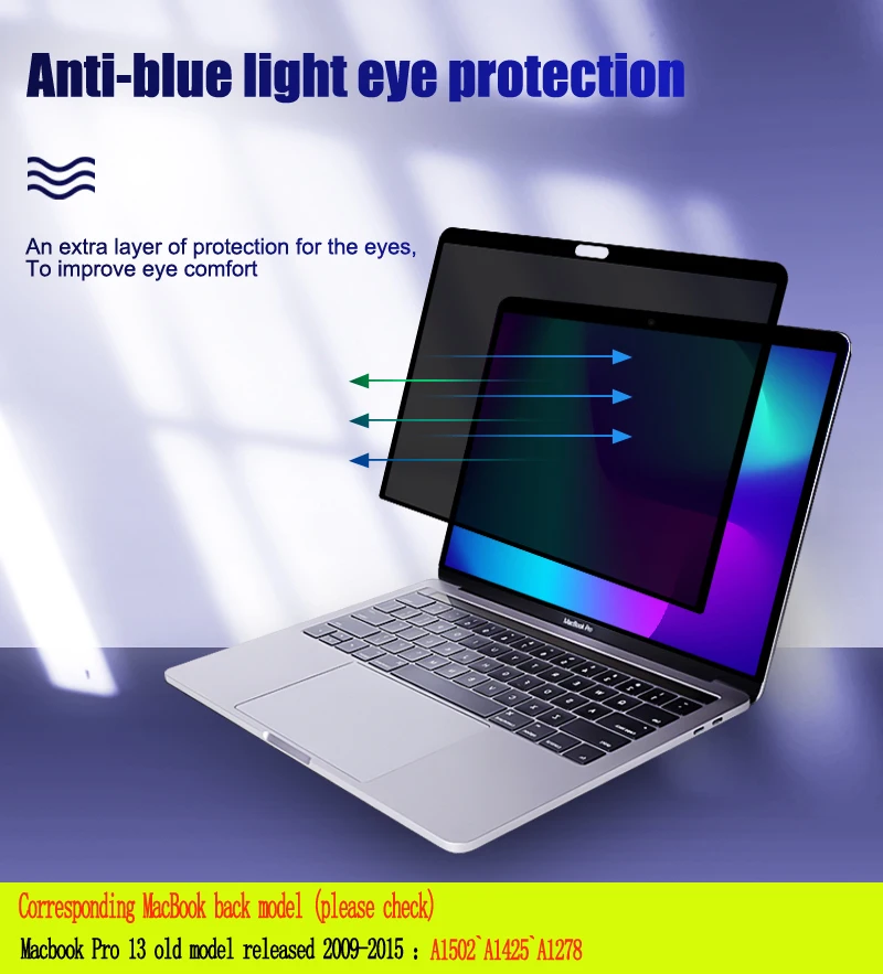 

Privacy Filter Anti spy PET Screens protective film For MacBook old Pro13 inch 2009~2015 release for A1502 A1425 A1278