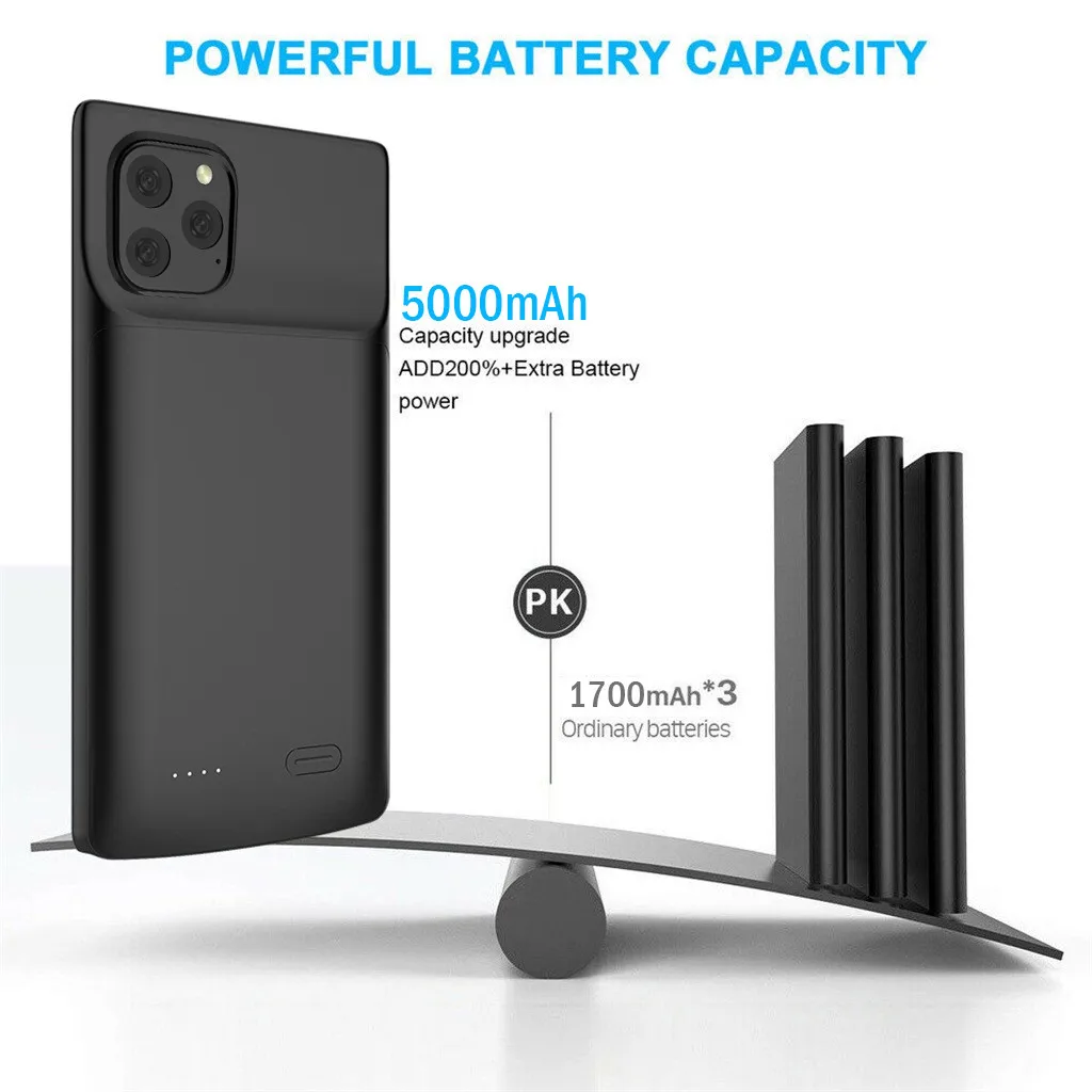 Новый Для iphone 11 Pro 4800mAh Чехол дополнительный аккумулятор телефон банк питания