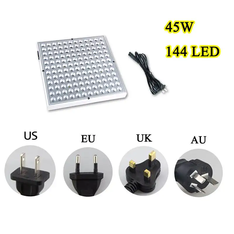 45W 144LED 25 Вт/45 Вт Светодиодный светильник панели для выращивания растений семена культиво выращивание Фито лампа УФ ИК Комплект для внутреннего теплицы growbox комнаты овощи палатка - Испускаемый цвет: 45W 144LED