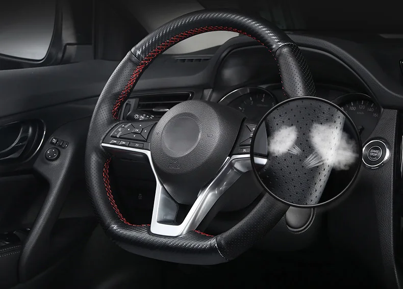 Для Nissan X trail T32 X-trail- кожаный чехол на руль ручной работы кожаный чехол для украшения автомобиля