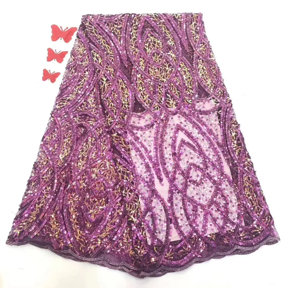 

African Lace Fabric Embroidered Nigerian Guipure for Wedding High Quality French Tulle Lace Fabric DPNO262