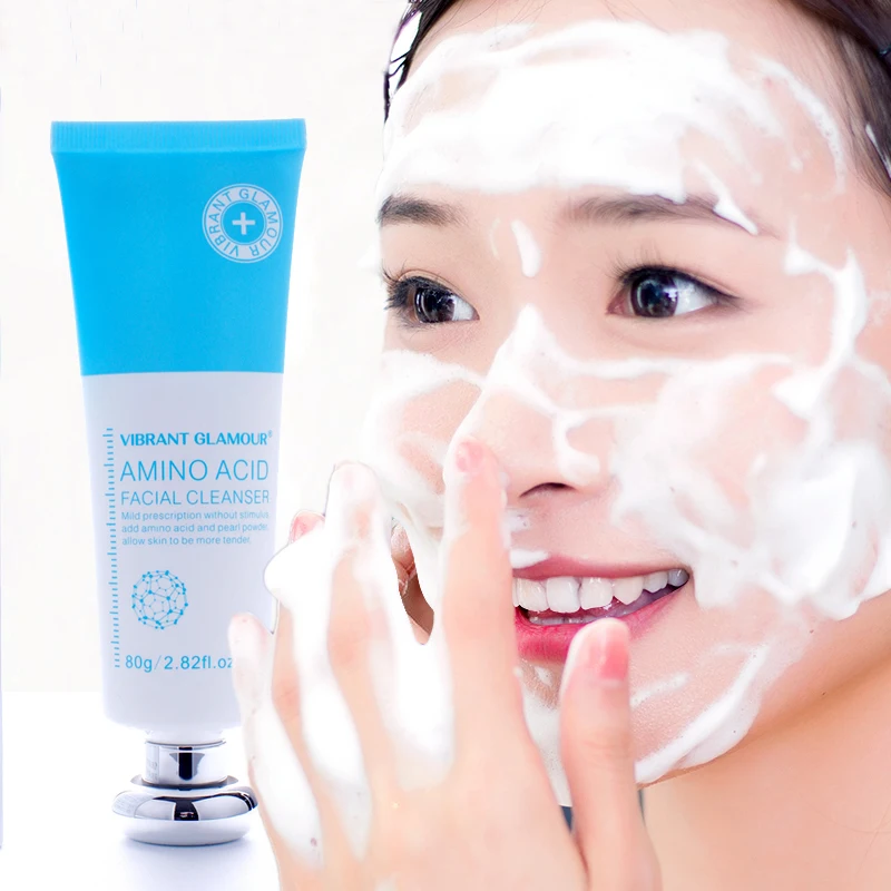 80g Amino Acid Facial Cleanser Whitening Moisturizing Shrink Pores Remove Acne Complement Oil Control Deep Cleaning Skin Care