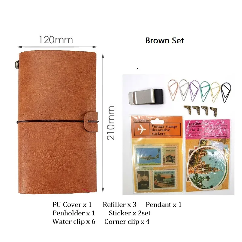 Блокнот планировщик кожаный креативный винтажный дорожный журнал сделай сам