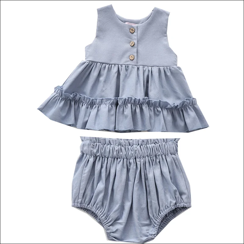 2 шт./комплект жилет и брюки для девочек на пуговицах | Детская одежда обувь