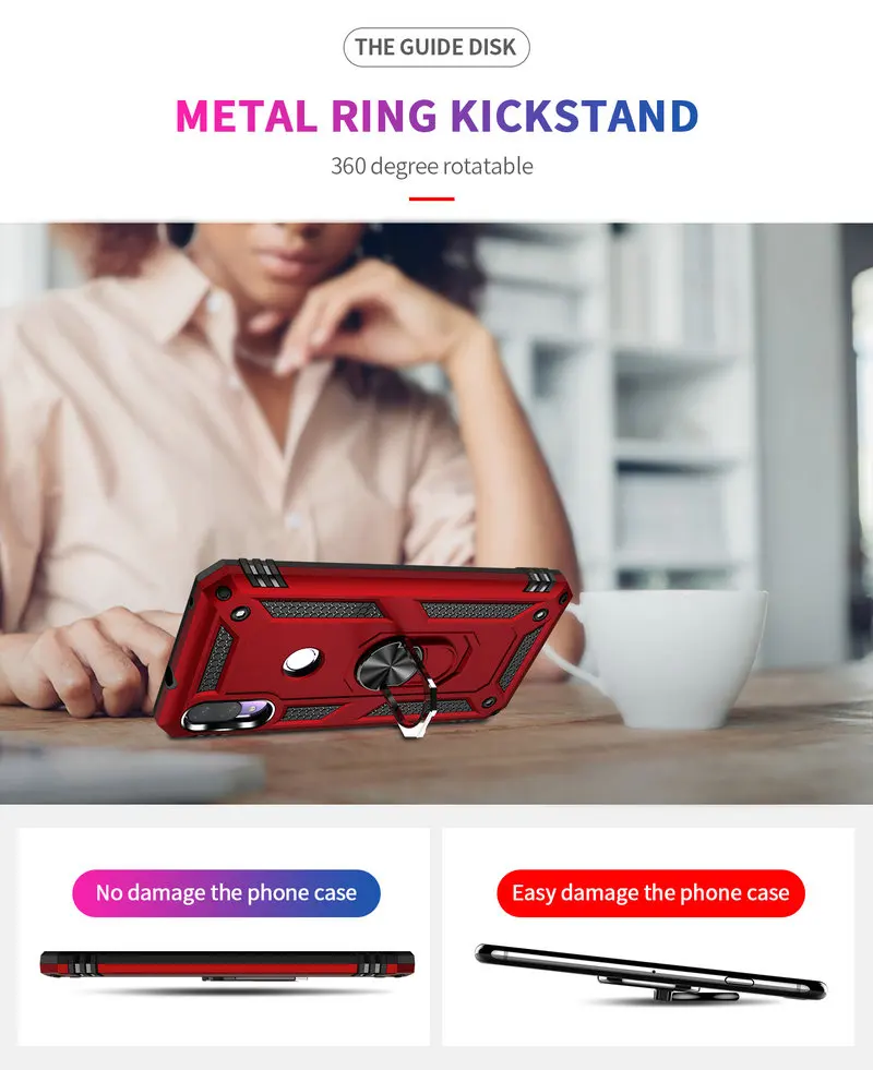 For Xiaomi Mi Play 3D Combo Armor Case for Metal Phone Back Cover Fundas Coque Etui |