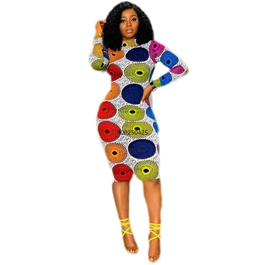 Африканские платья для женщин 2021 модные Дашики с принтом длинным рукавом Одежда