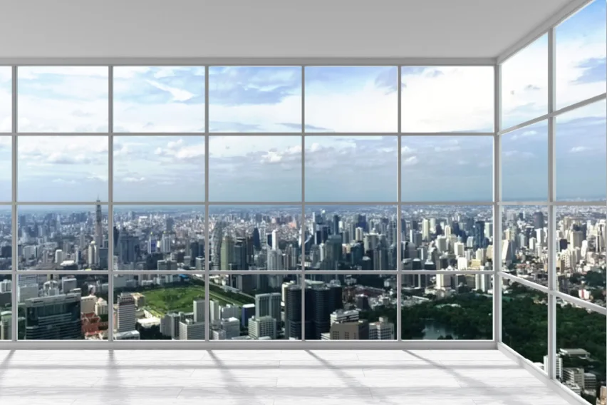 

7x5ft Classic Empty Room City View Frame Window Buildings Custom Wrinkle Free Photo Background Backdrop Thicker Polyester Fabric