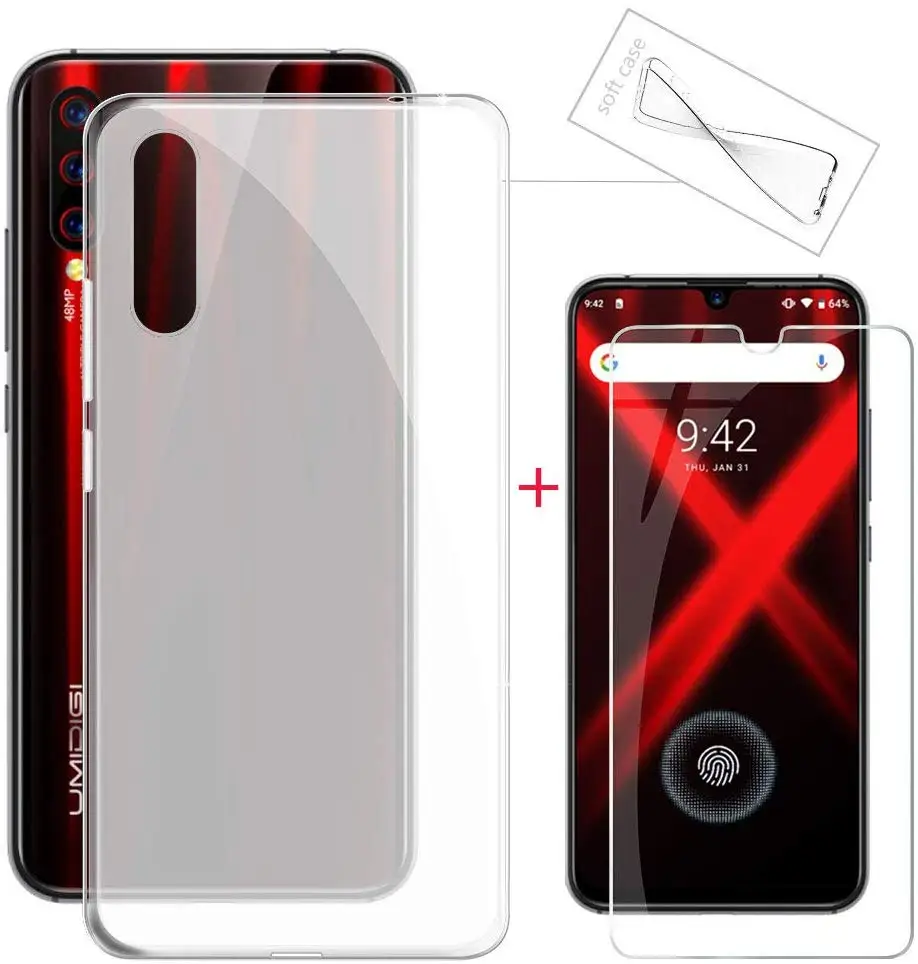 Закаленное стекло для UMIDIGI X F2 F1 POWER3 чехол с полной защитой полным закаленным