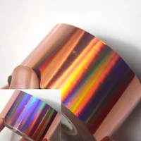 120m4cm rose gold holographic nail art transfer foil stickers silver laser light nail polish tips accessories