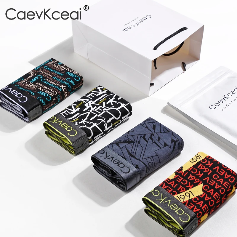 4PCS Boxer Men Shorts Men Underwear Male Men's Underwear Boxers Homme Printed Boxershorts Panties Underpants Man for Family Sexy