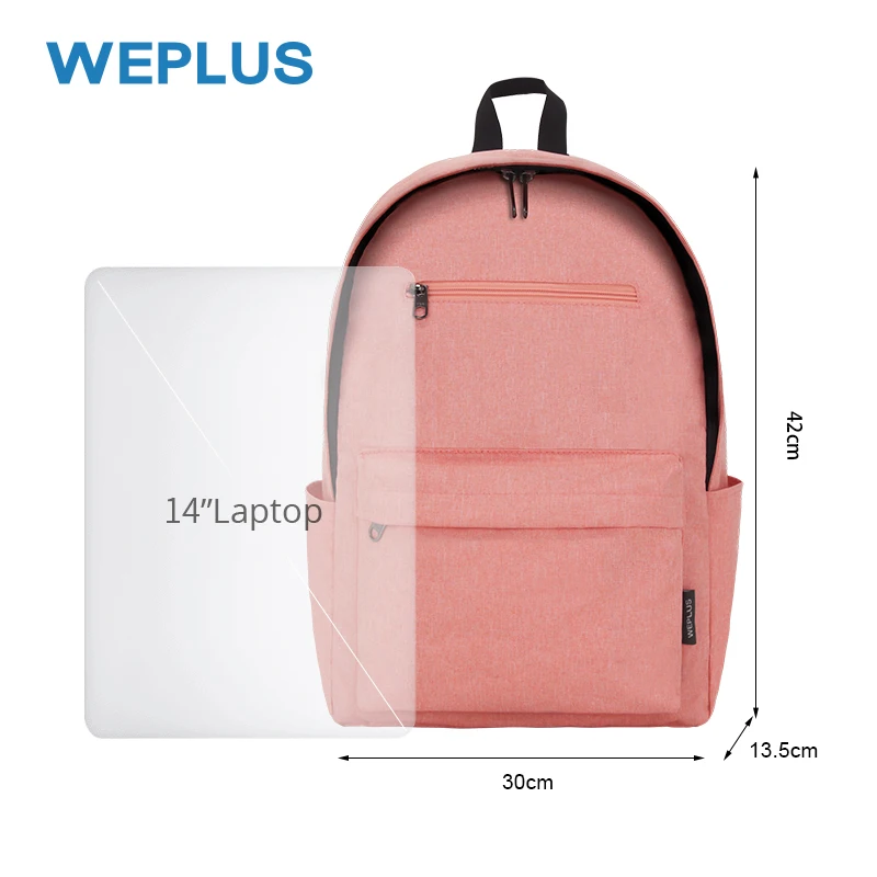 Женский рюкзак для ноутбука 14 дюймов WEPLUS Модный повседневный дорожный из