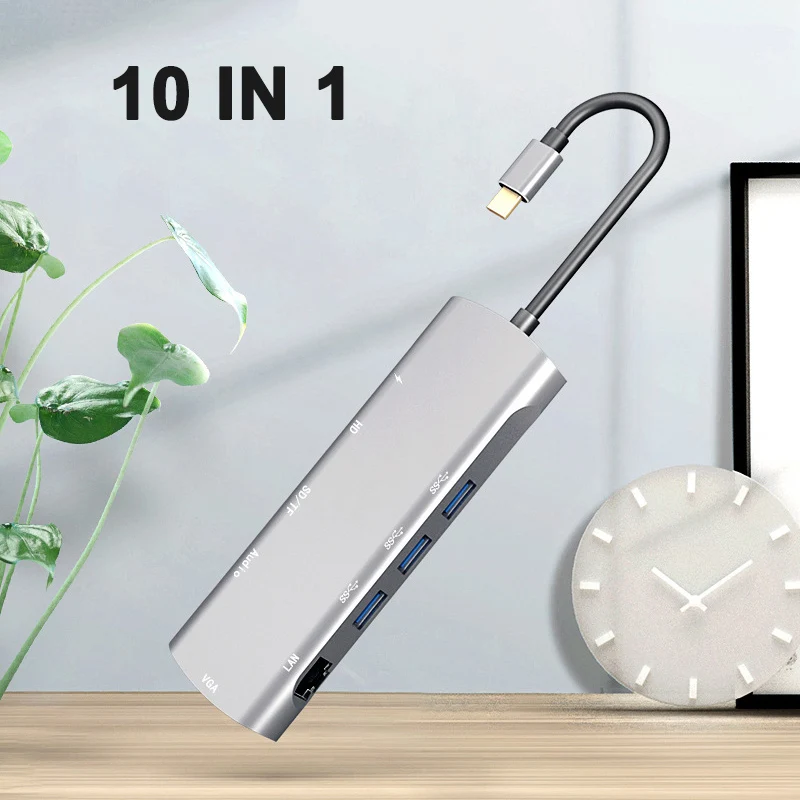 Адаптер 10 в 1 Type C-HDMI VGA | Электроника