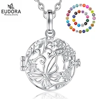 eudora butterfly and flower pendant pregnant woman harmony ball pendant necklace for pregnant woman baby gift
