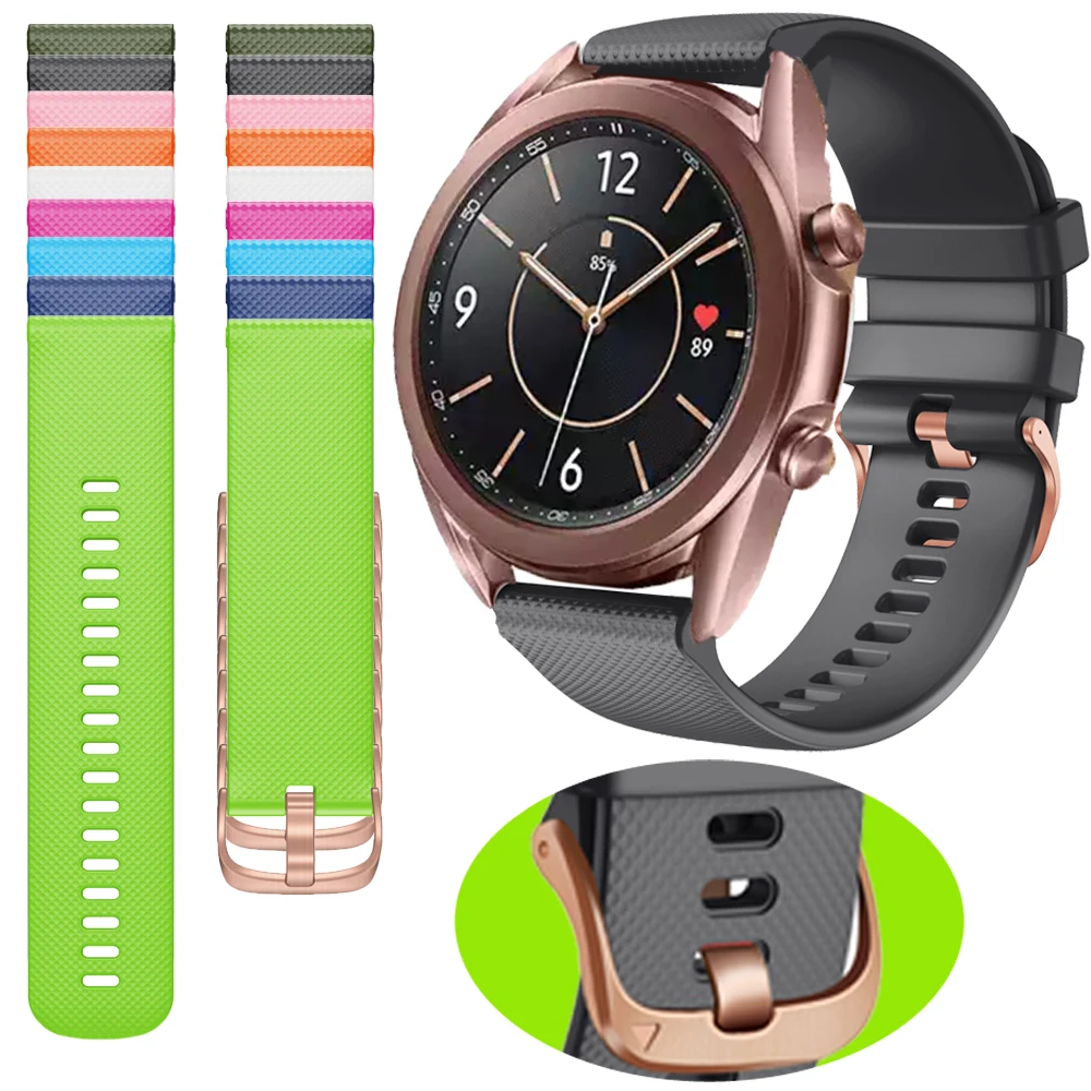 

20mm Soft Silicone Watchband For Samsung Galaxy Watch Active 42mm/S2/Active 2 40/44 Waterproof Bracelet Band Strap Accessories