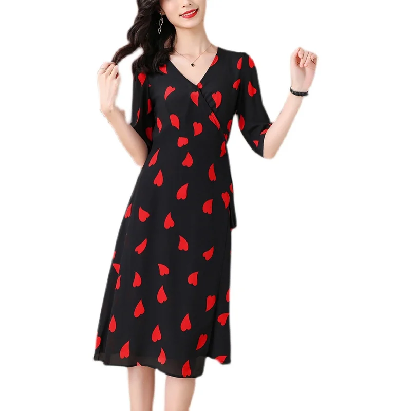 

COIGARSAM 3XL Plus Size Women dress New Summer High Waist Dresses Black 7965