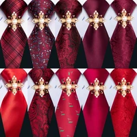 new red silk tie brooches set men wedding tie hanky set barry wang 8 5cm fashion designer neckties for men gift party geometric