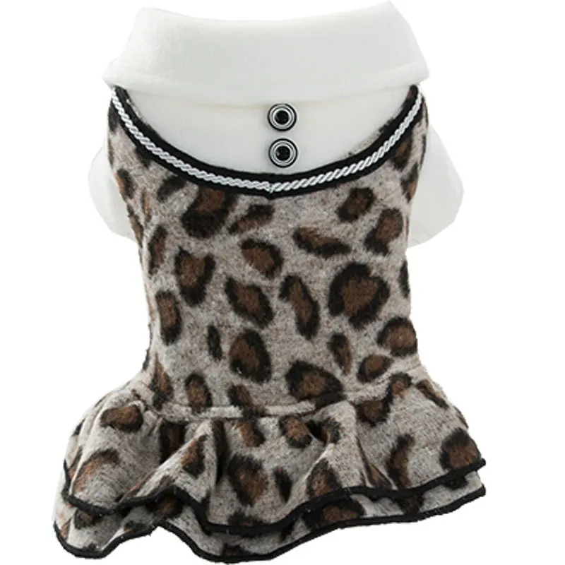 

Luxury Dog Clothes Padded Dog Clothes for Autumn and Winter Leopard-print Cotton-padded Clothes Breathable and Comfortable 2021