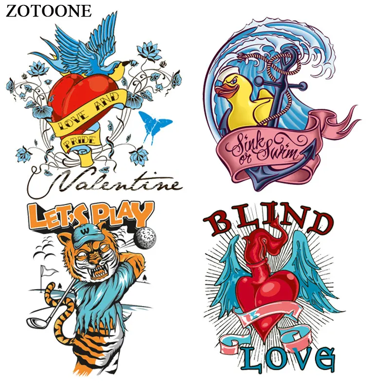 Нашивки ZOTOONE с изображением утки тигра травы для одежды самодельные нашивки