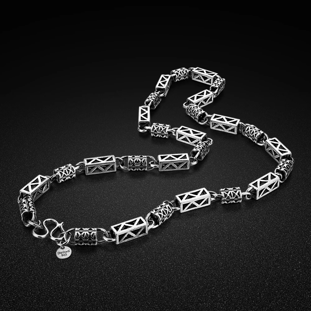 Мужское серебряное ожерелье в стиле ретро из тайского серебра 925 пробы|designer