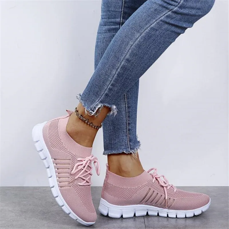 

Women's sports shoes 2020 new casual mesh fly woven breathable women's shoes fashion casual Platform women's sneakers shoes