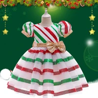 toddler princess girls christmas dresses kids baby girls stripes sequin bow princess dress christmas outfits clothes 2 10 years