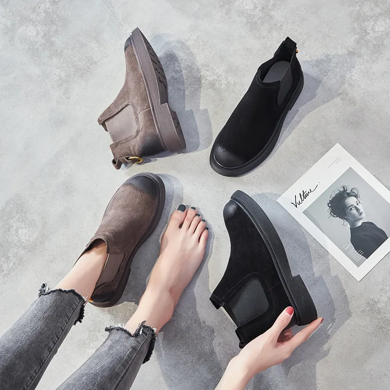 Осенняя обувь из натуральной кожи; botas mujer; женские ботинки «Челси»; botas mujer; женские ботинки; женские ботильоны с перекрестной шнуровкой