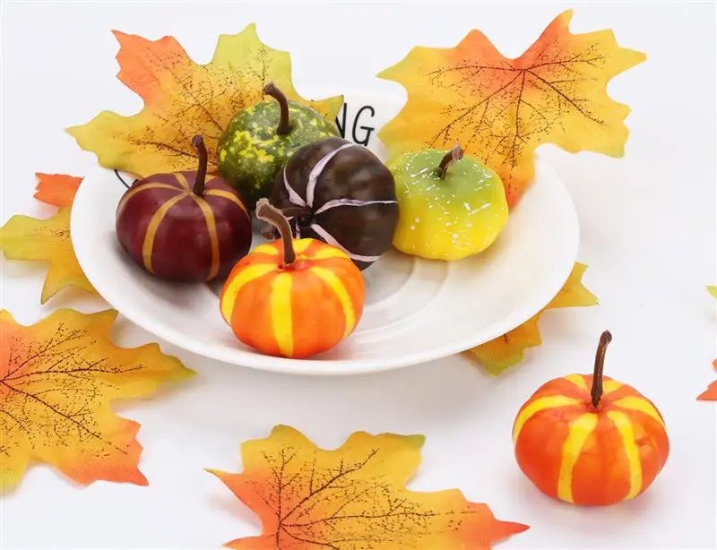 6 шт. Мини искусственная Тыква имитация растительный Хэллоуин украшения для дома