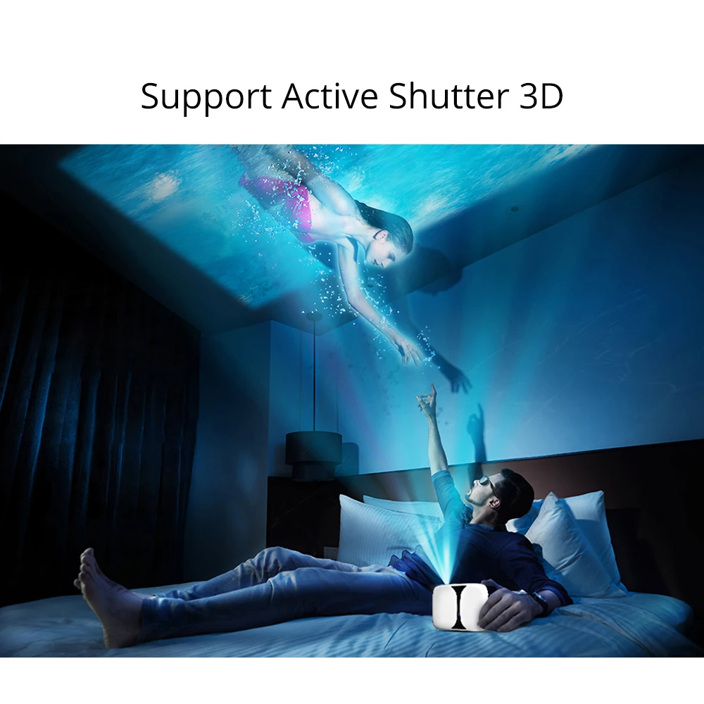 Everycom RD606 Мини проектор DLP 3D Wifi беспроводной перезаряжаемый карманный аккумулятор