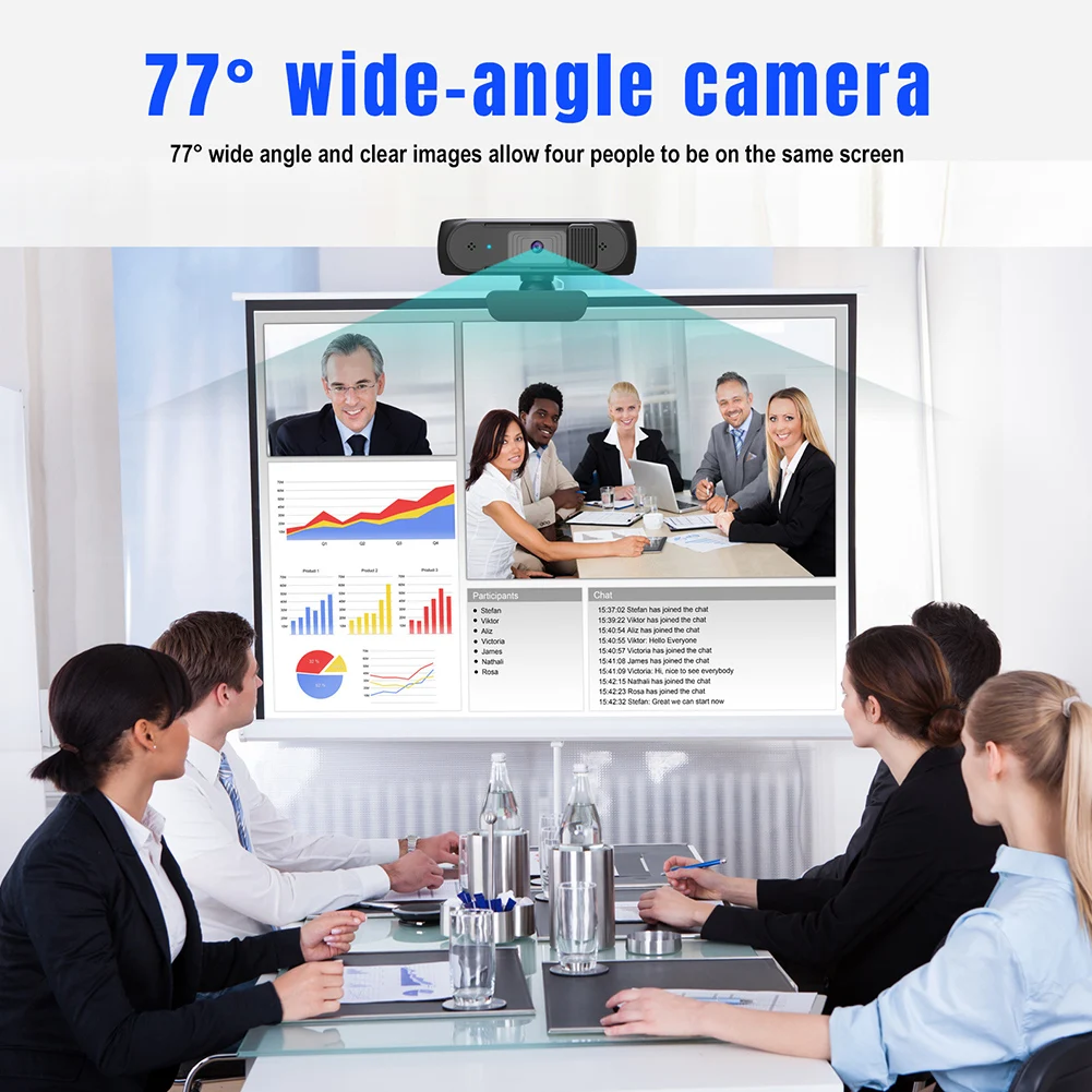 

Auto Focusing With Microphone USB Meeting Online Classes Computer Webcam Laptop Desktop Privacy Cover Plug And Play Wide Angle