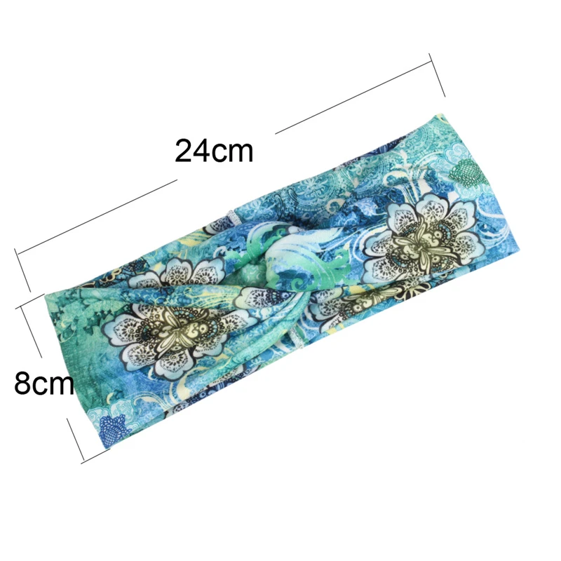 

Bohemia Printing Women's Bandana Hair Bands For Girls Headband Cross Turban Hairband Elastic Knot Headwear New Hair Accessories