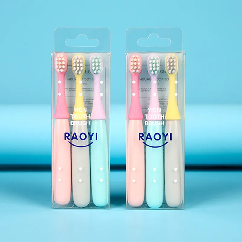 

3PC children soft silicone training toothbrush baby child teeth oral care toothbrush tool kids toothbrush baby supplies 3-6 year