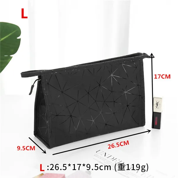 L - Black Женская модная косметичка из искусственной кожи; косметичка для девочек; косметичка; органайзер для макияжа; сумка для хранения; дорожная Водонепроницаемая косметичка; чехол для макияжа; Новинка - Цвет: L - Black