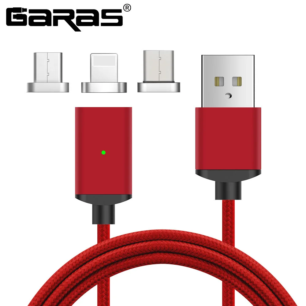 Магнитный кабель GARAS адаптер USB Type-C 3 в 1 для быстрой зарядки мобильный телефон