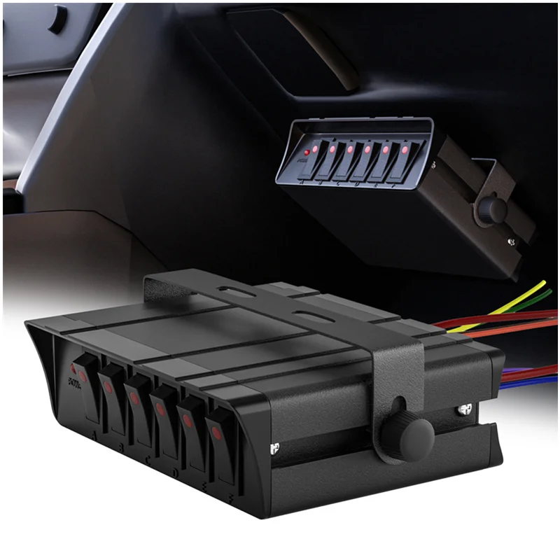 

12V DC 3PIN круговой переключатель Кулисный панель коробка 6-значная панель управления система проводки комбинации Монтажный кронштейн водонеп...