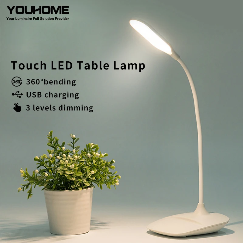 Переносная настольная лампа светодиодный 3 шаг затемняемый сенсорный DC 5V usb