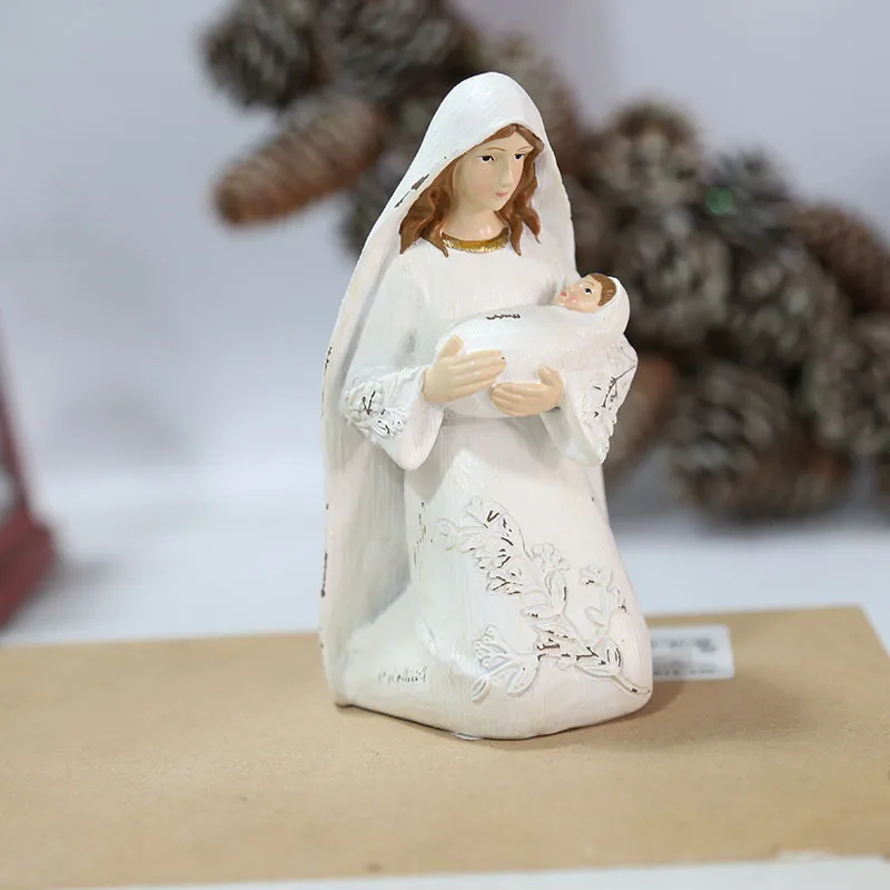 Nativity Scene Figurine Personalized Resin Crafts Creative Desktop Ornament for Home Living Room Bedroom Decoration WWO66 | Дом и сад
