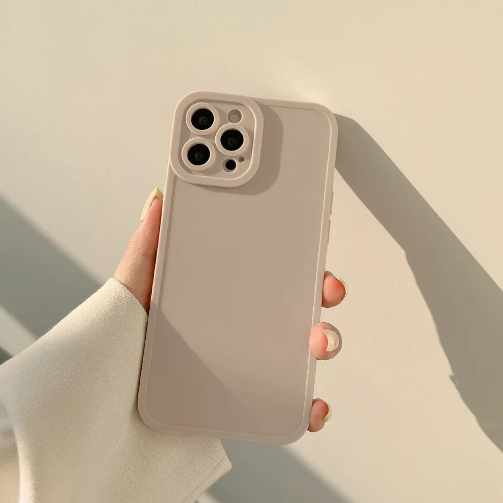 

Japanese Simple Solid Color Matte Phone Case For iPhone 11 12 13 Pro Mini Xs Max X Xr 7 8 Puls SE Cases Cool Soft Silicone Cover