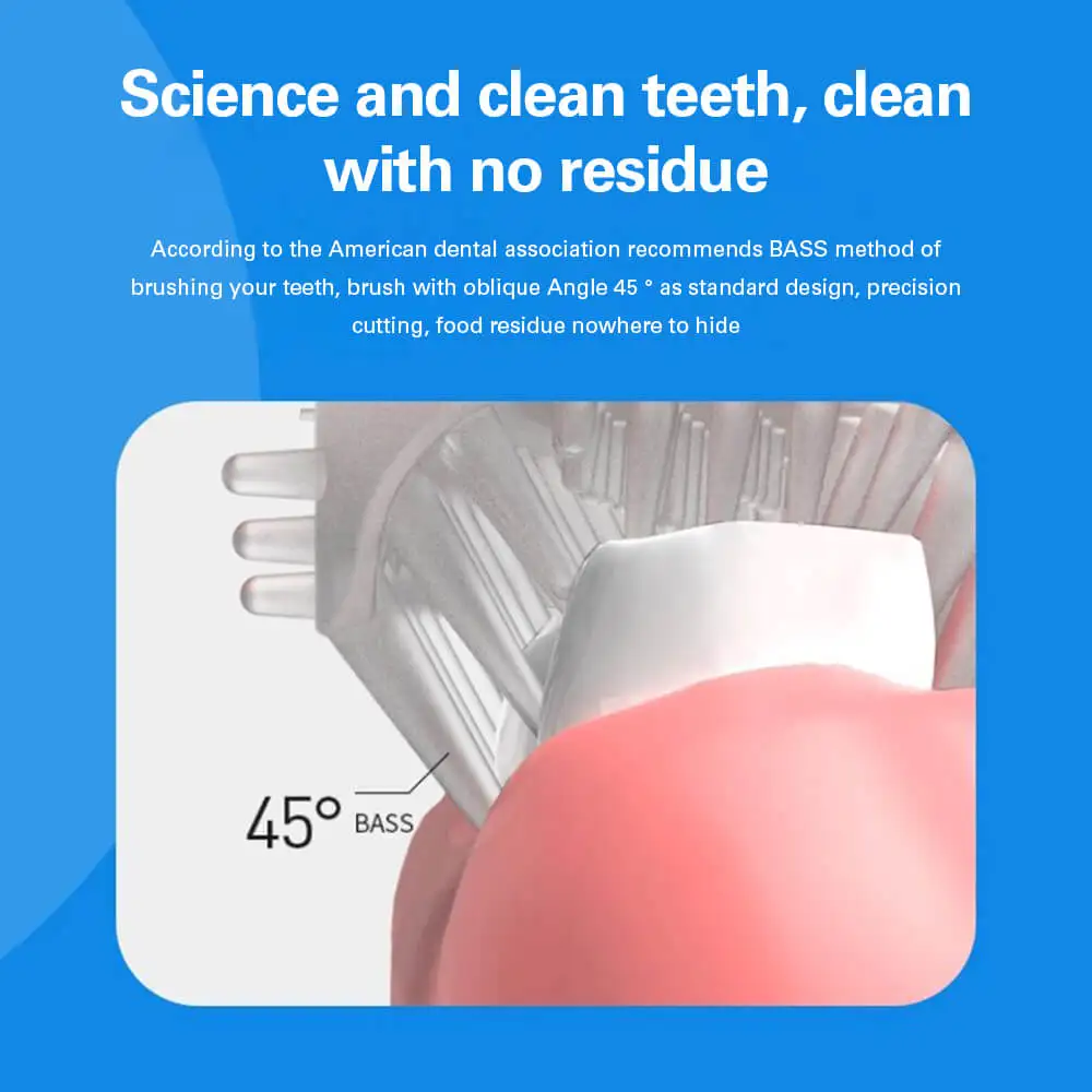 

Azdent Childrens Brush 360 Degrees Intelligent Automatic Sonic Electric Toothbrush Blue Light Teeth White