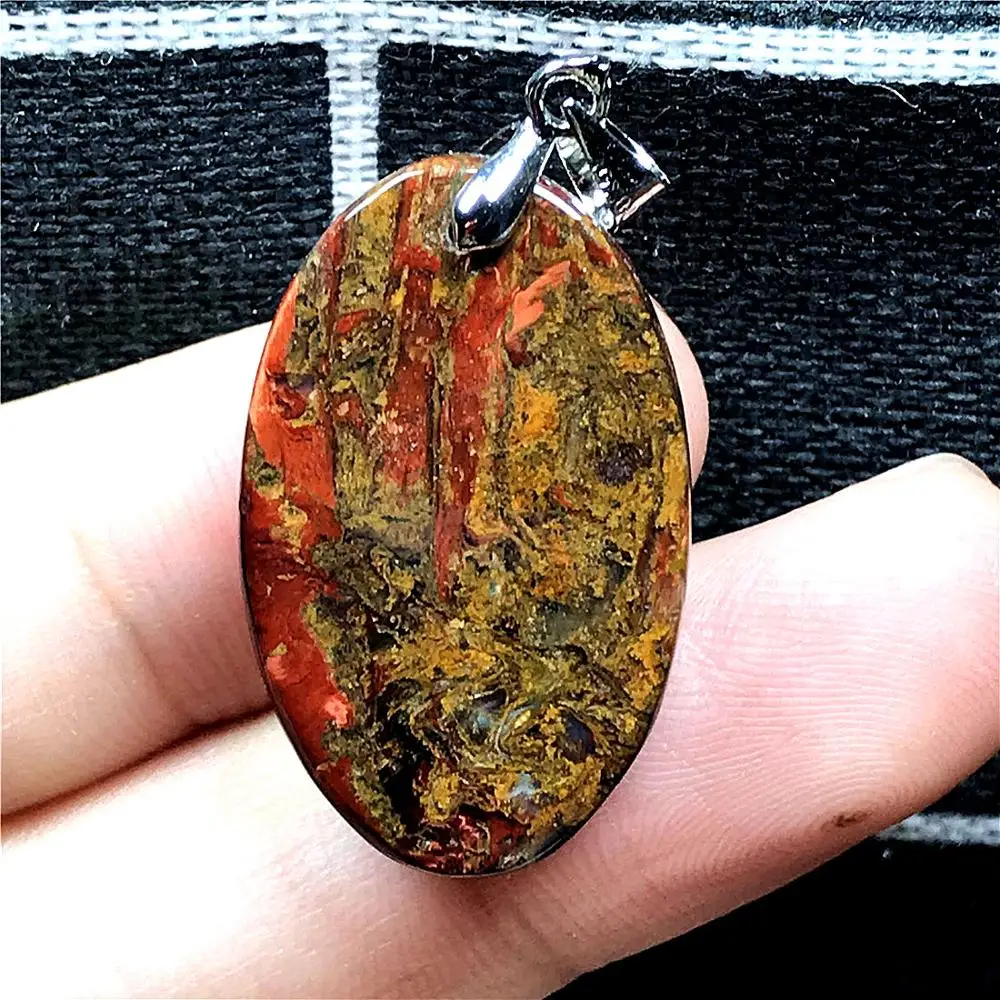 Подвеска из натурального красного пьестерсита для женщин и мужчин овальный