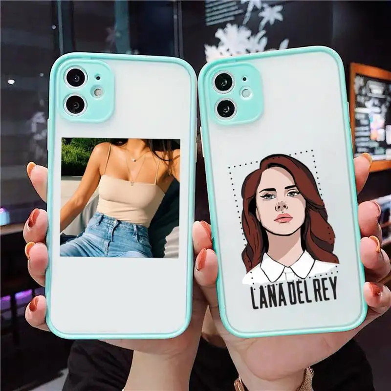 

Lana Del Rey Phone Case For iPhone 12 11 Mini Pro XR XS Max 7 8 Plus X Matte transparent blue Back Cover