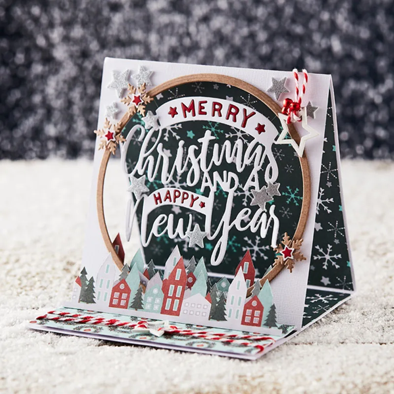 Металлические Вырубные штампы с надписью Merry Christmas And A New Year необычные
