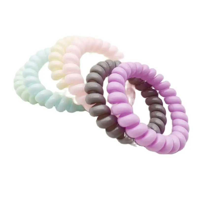 6 шт./лот яркий телефонный шнур женские эластичные резинки для волос резинка